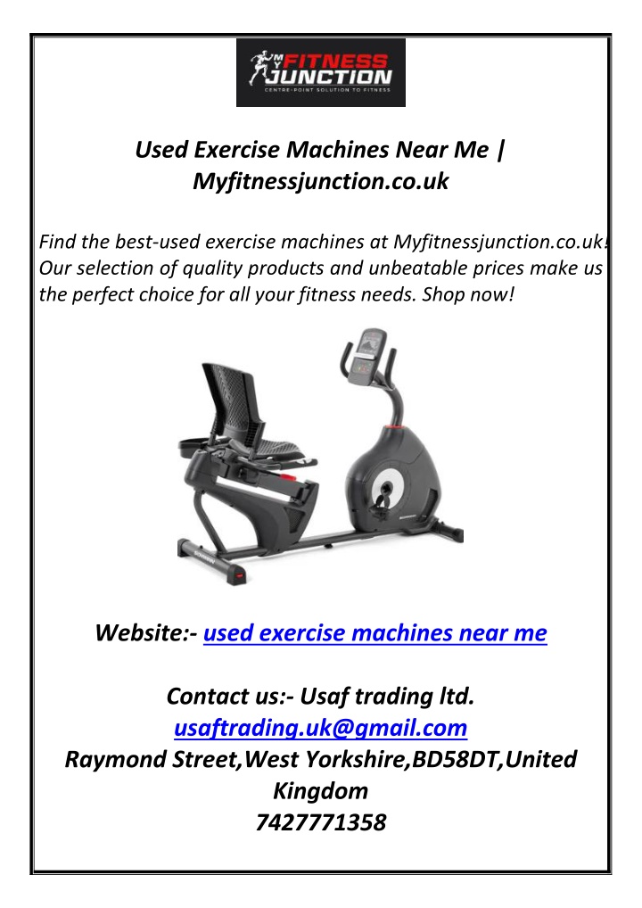 used exercise machines near me myfitnessjunction