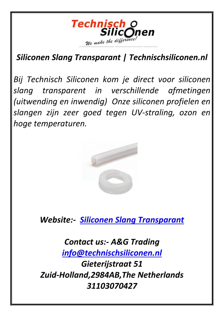 siliconen slang transparant technischsiliconen nl