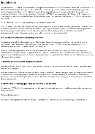 L'impact du COVID-19 sur les pratiques des fabricants de palettes.