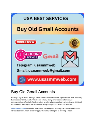 Vintage Gmail Accounts for Sale - Limited Availability-2024