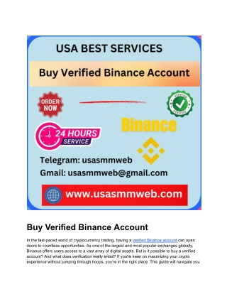 Best 5 Sites to Buy Verified Binance Account In This Years