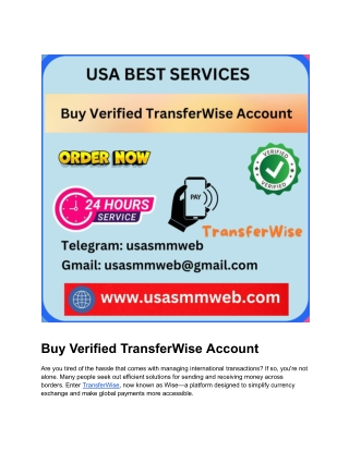 Top Trustable Site to Buy Verified TransferWise Account