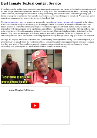 best inmate textual content service