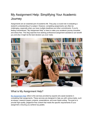my assignment help simplifying your academic