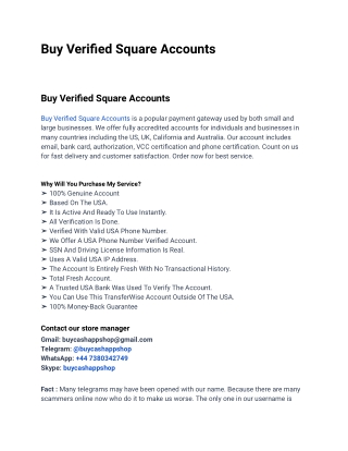Buy Verified Square Accounts In A Great Opportunity