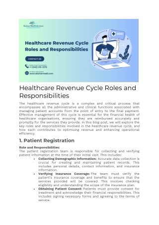 Healthcare Revenue Cycle Roles and Responsibilities