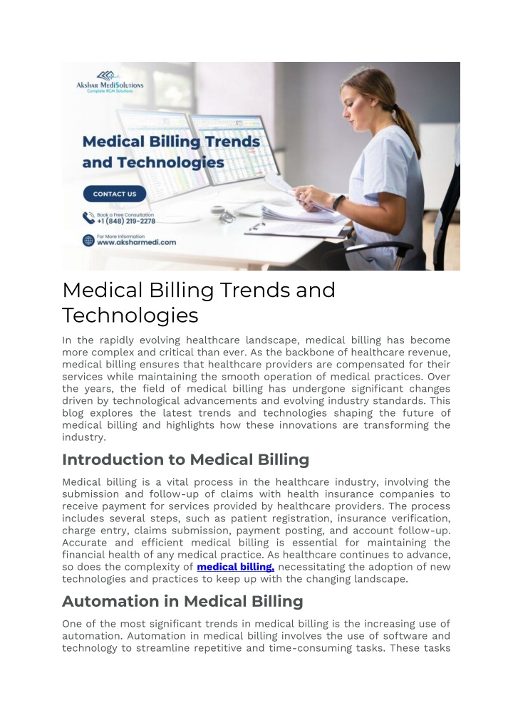 medical billing trends and technologies