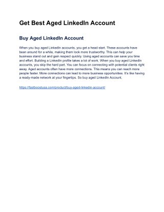 Buy Linkedin Accounts - PVA, Aged & Bulk (Instant Delivery)100% Saf