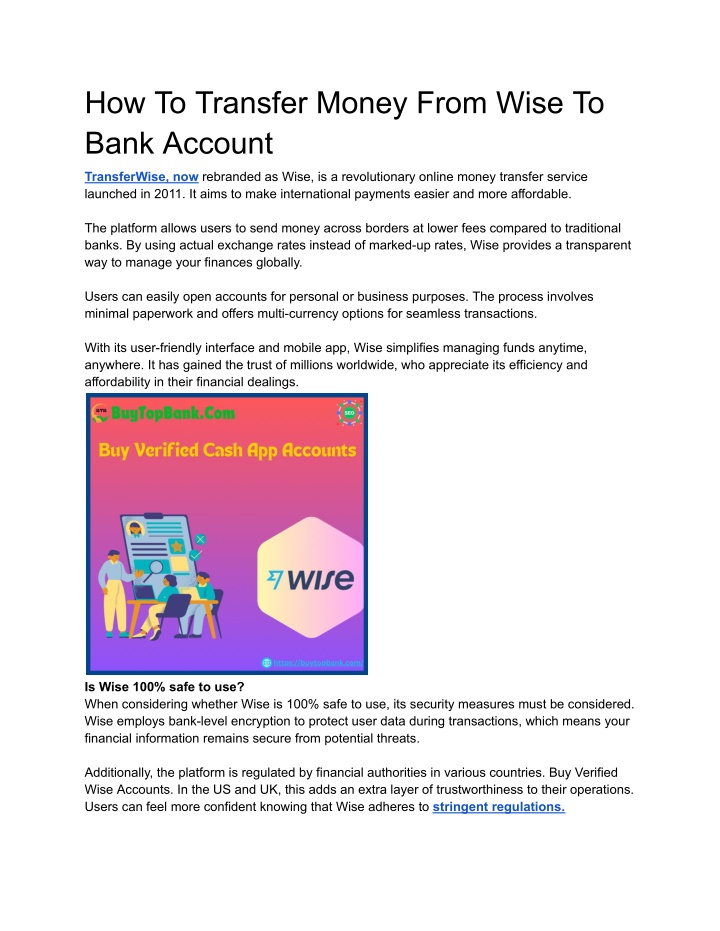 how to transfer money from wise to bank account