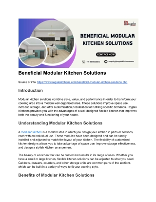 beneficial modular kitchen solutions