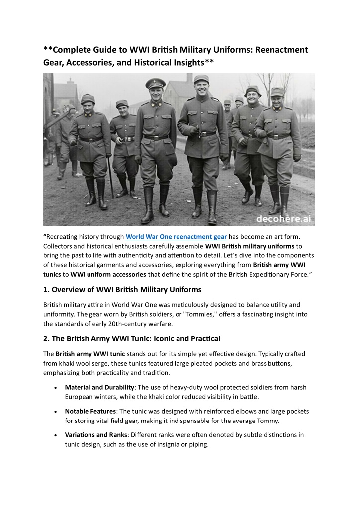 complete guide to wwi british military uniforms