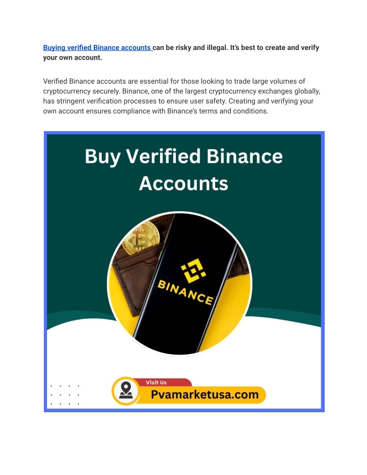 buying verified binance accounts can be risky