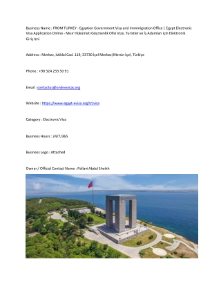 FROM TURKEY -  Egyption Government Visa and Immmigration Office | Egypt Electron
