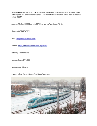 FROM TURKEY - NEW ZEALAND  Immigration of New Zealand for Electronic Travel Auth