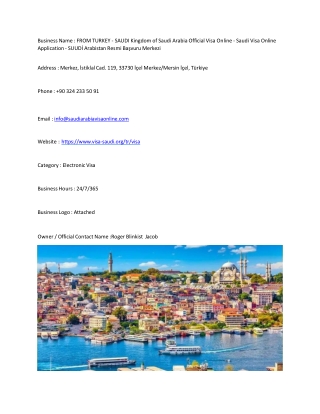 FROM TURKEY - SAUDI Kingdom of Saudi Arabia Official Visa Online - Saudi Visa On