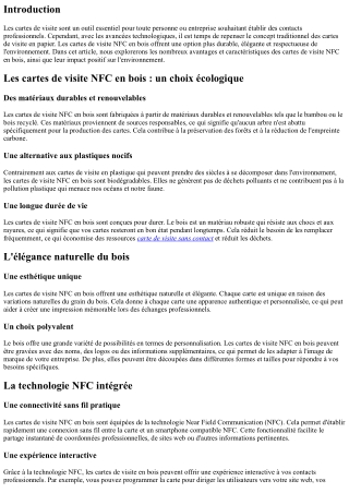 Les cartes de visite NFC en bois : un support durable, élégant et respectueux de