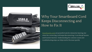 Why Your Smartboard Cord Keeps Disconnecting and How to Fix It