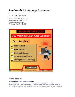 Buy Verified Cash App Accounts..