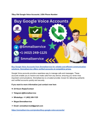7Buy Old Google Voice Accounts _ USA Phone Number