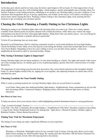Chasing the Glow: Planning a Family Outing to See Christmas Lights