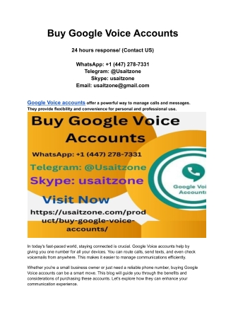 Buy Google Voice Accounts