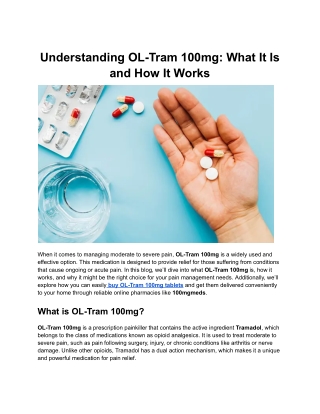 understanding ol tram 100mg what