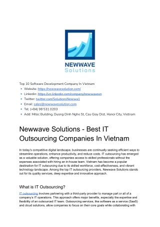 Newwave Solutions - Best IT Outsourcing