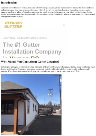 The Importance of Regular Gutter Cleaning for Commercial Properties in Vernon