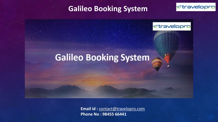 galileo booking system