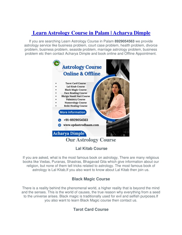 learn astrology course in palam acharya dimple