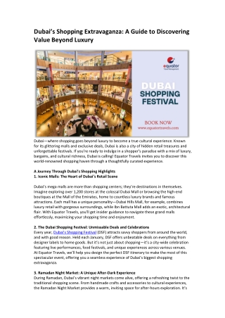 Dubai’s Shopping Extravaganza A Guide to Discovering Value Beyond Luxury