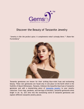 Discover the Beauty of Tanzanite Jewelry