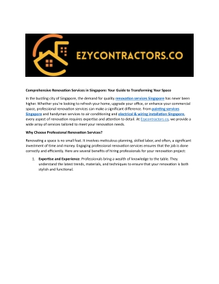 comprehensive renovation services in singapore