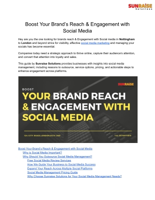 Boost Your Brand’s Reach & Engagement with Social Media