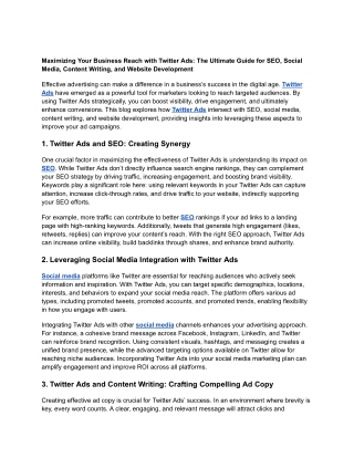 maximizing your business reach with twitter