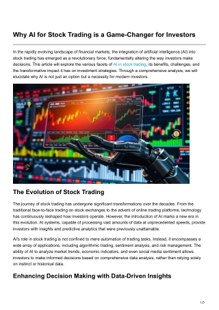 Why AI for Stock Trading is a Game-Changer for Investors