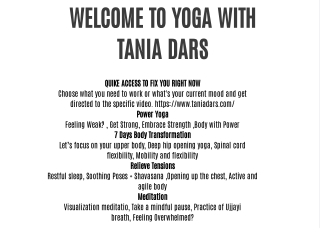 welcome to yoga with tania dars