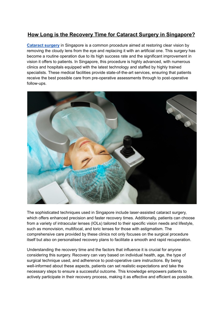 how long is the recovery time for cataract