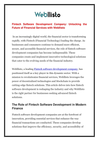 fintech software development company unlocking