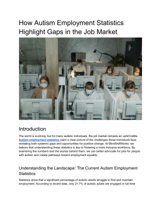 How Autism Employment Statistics Highlight Gaps in the Job Market