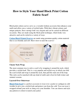 how to style your hand block print cotton fabric