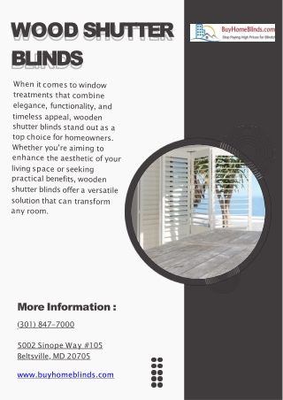 Wood Shutter Blinds - Home Blinds of America