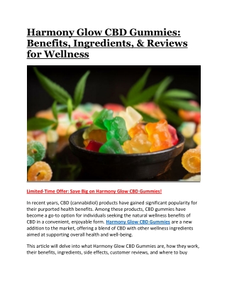 harmony glow cbd gummies benefits ingredients