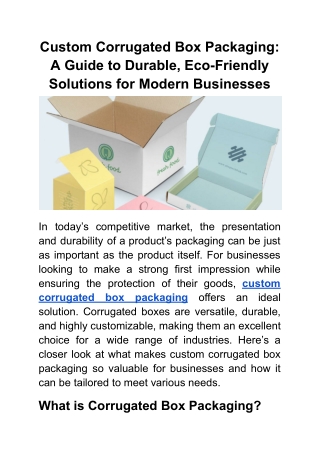 Custom Corrugated Box Packaging_ A Guide to Durable, Eco-Friendly Solutions for Modern Businesses