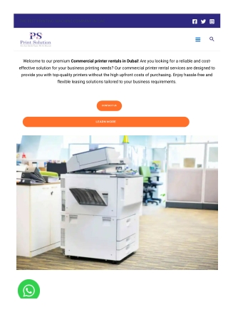 Affordable Commercial Printer Rentals in Dubai for Your Business Needs