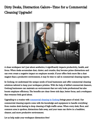 Commercial Cleaning Services In Geelong