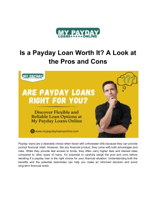 The Truth About Payday Loans: Pros, Cons, and What to Expect