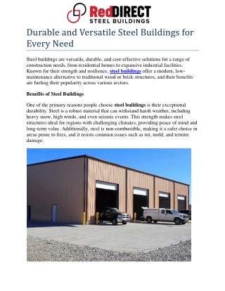 Durable and Versatile Steel Buildings for Every Need