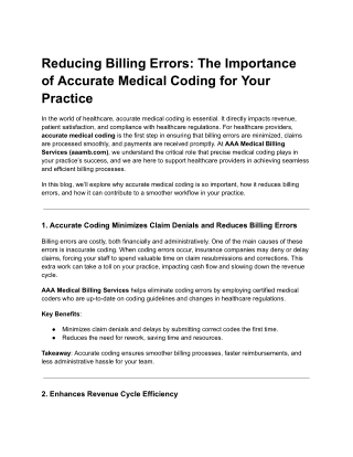 reducing billing errors the importance