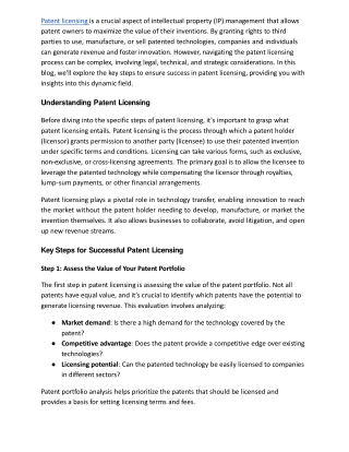 patent licensing is a crucial aspect